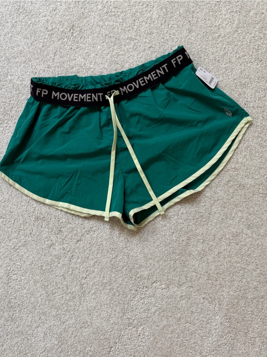FP Movement by Free People Pants - FP Movement by Free People Teal Athletic Shorts with Cream Trim